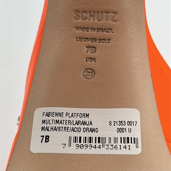 2082- Schutz Orange Platform Heels Size 7 B NWT - Picture 8 of 13